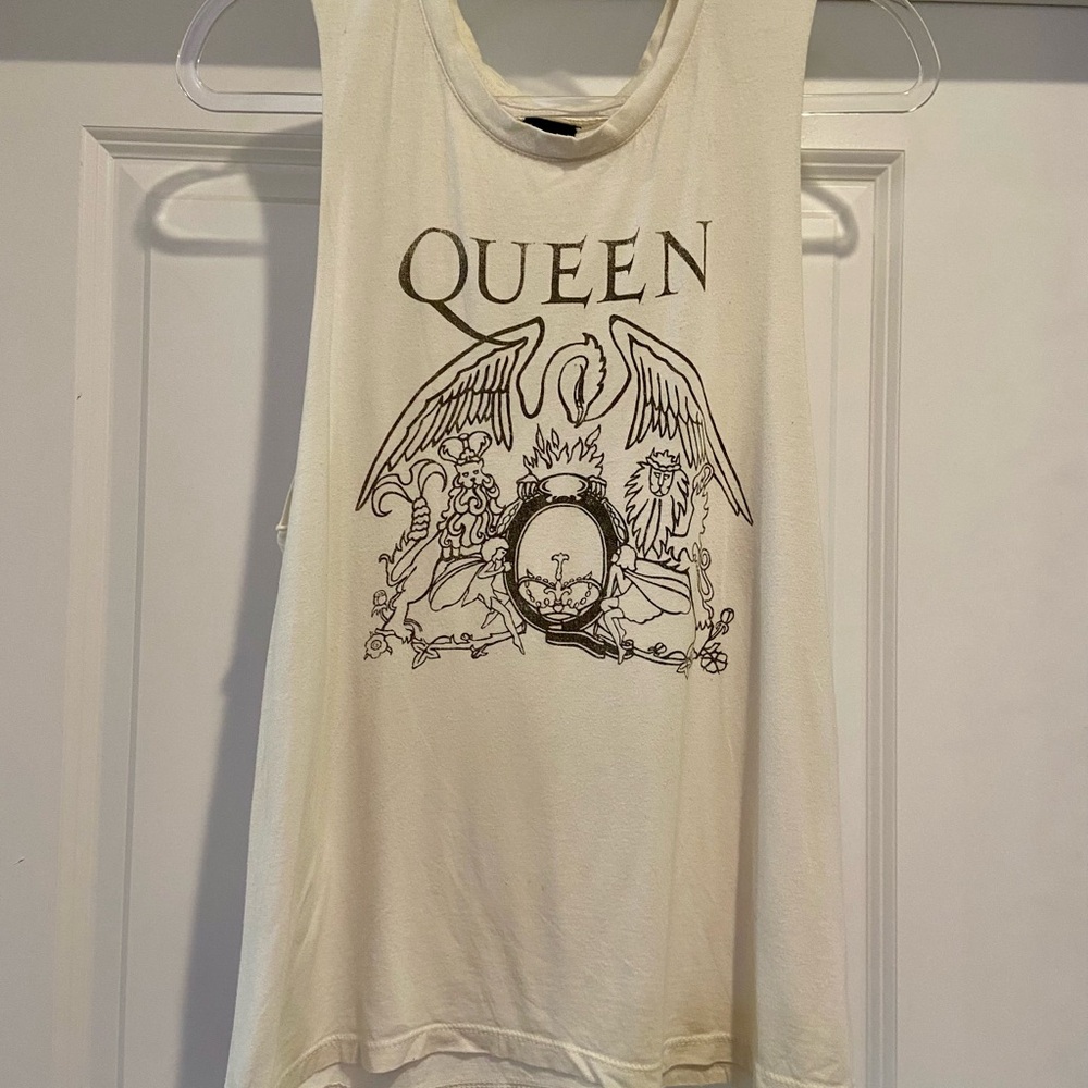 Urban Outfitters Cream Graphic Tank Top